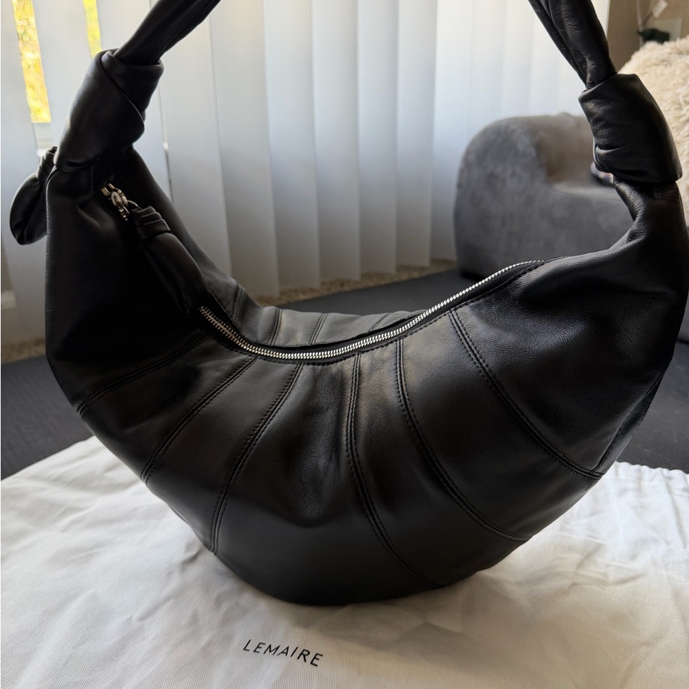 Lemaire Fortune Croissant Bag - Black - Picture 13 of 15